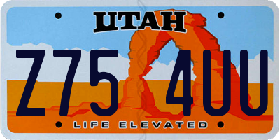 UT license plate Z754UU