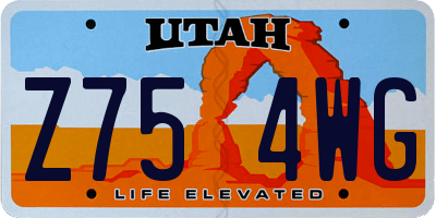 UT license plate Z754WG