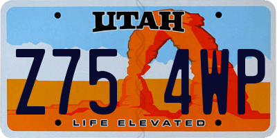 UT license plate Z754WP