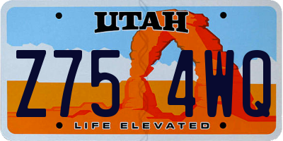 UT license plate Z754WQ
