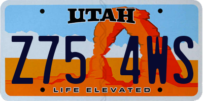 UT license plate Z754WS