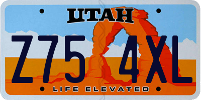 UT license plate Z754XL