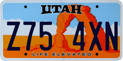 UT license plate Z754XN