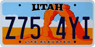 UT license plate Z754YI