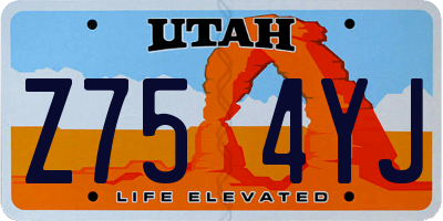 UT license plate Z754YJ