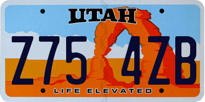 UT license plate Z754ZB