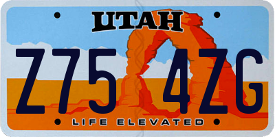 UT license plate Z754ZG