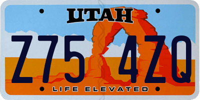 UT license plate Z754ZQ
