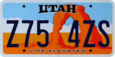 UT license plate Z754ZS