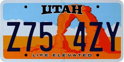 UT license plate Z754ZY