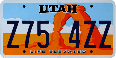 UT license plate Z754ZZ