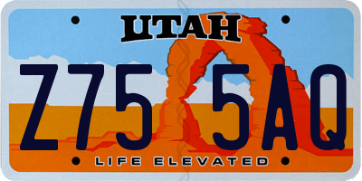 UT license plate Z755AQ