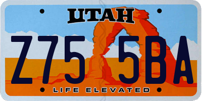 UT license plate Z755BA