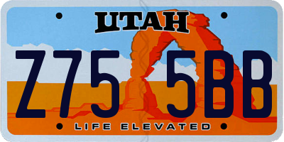UT license plate Z755BB