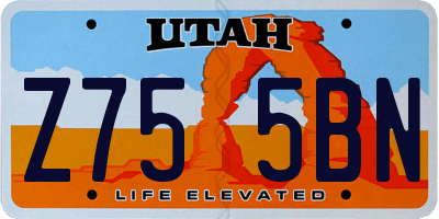 UT license plate Z755BN