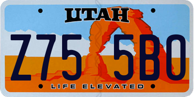 UT license plate Z755BO
