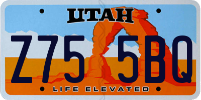 UT license plate Z755BQ