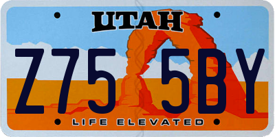 UT license plate Z755BY