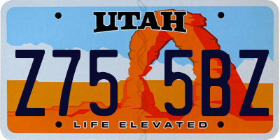 UT license plate Z755BZ
