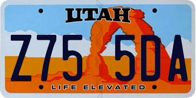 UT license plate Z755DA