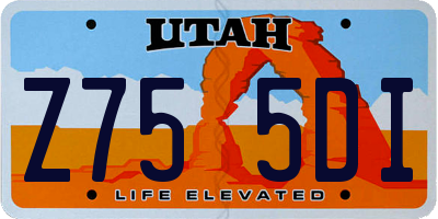UT license plate Z755DI