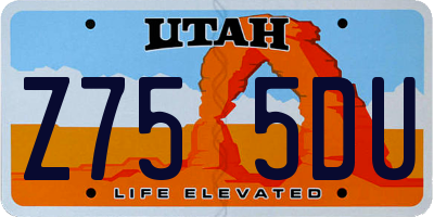 UT license plate Z755DU
