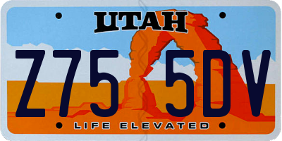 UT license plate Z755DV