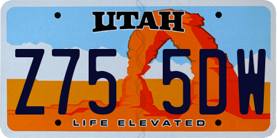 UT license plate Z755DW