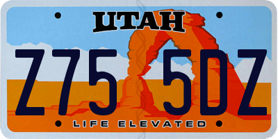 UT license plate Z755DZ
