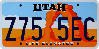 UT license plate Z755EC