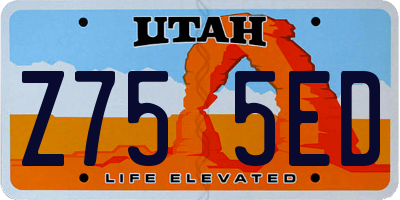 UT license plate Z755ED