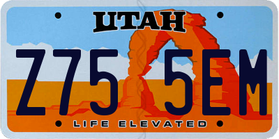 UT license plate Z755EM