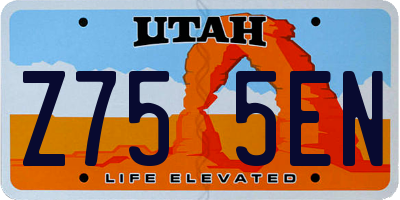 UT license plate Z755EN