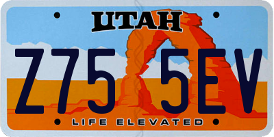 UT license plate Z755EV