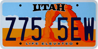 UT license plate Z755EW