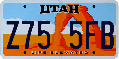 UT license plate Z755FB