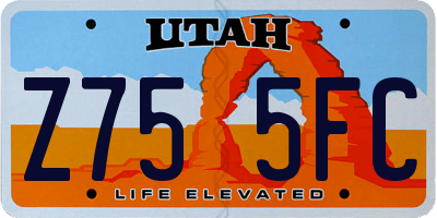 UT license plate Z755FC