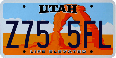 UT license plate Z755FL
