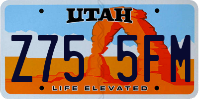 UT license plate Z755FM