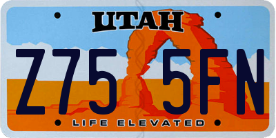 UT license plate Z755FN