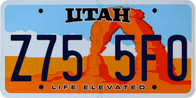 UT license plate Z755FO