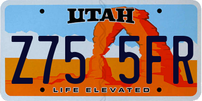 UT license plate Z755FR
