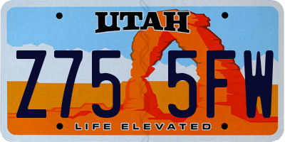UT license plate Z755FW