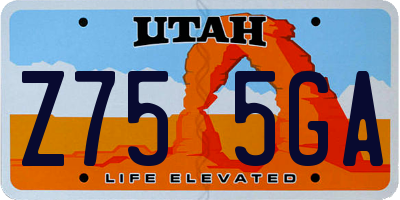 UT license plate Z755GA