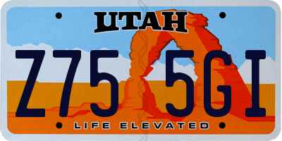 UT license plate Z755GI