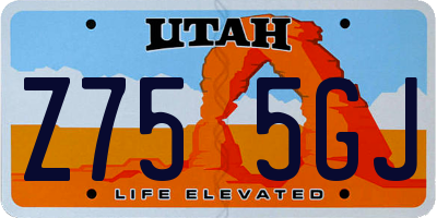 UT license plate Z755GJ