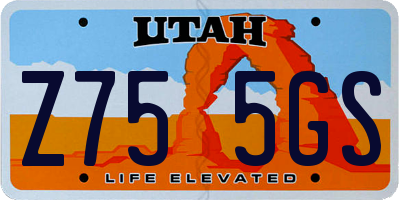 UT license plate Z755GS
