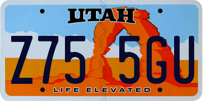 UT license plate Z755GU