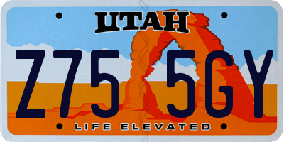 UT license plate Z755GY