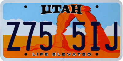 UT license plate Z755IJ